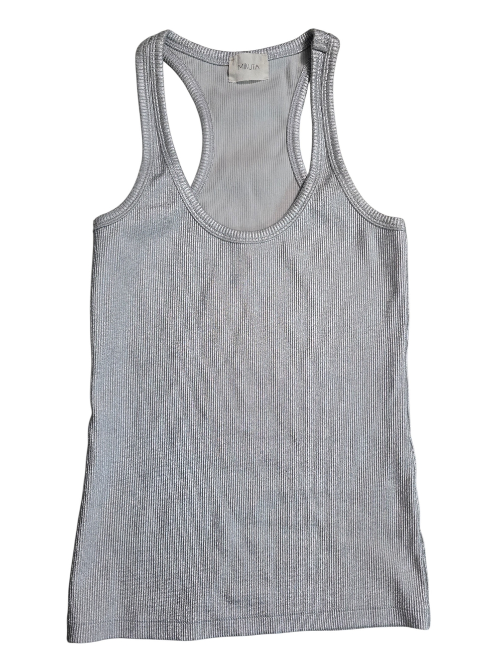 Mikuta Women's Ribbed Racerback Tank Top - shimmery silver